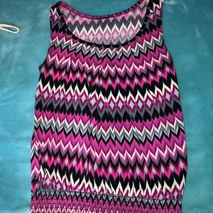 Pink and black tank top